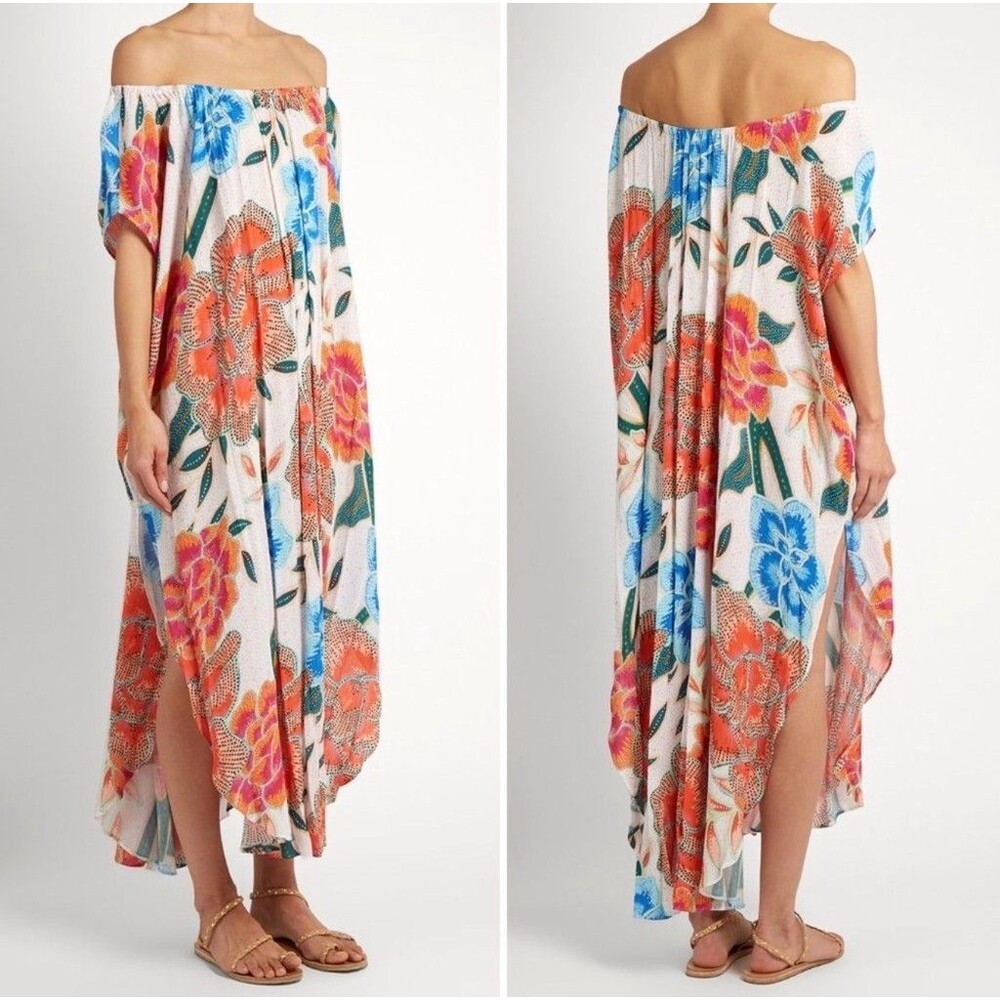 Mara Hoffman Arcadia Dashiki Floral Dress Cover Up Dress L Floral Romantic Boho